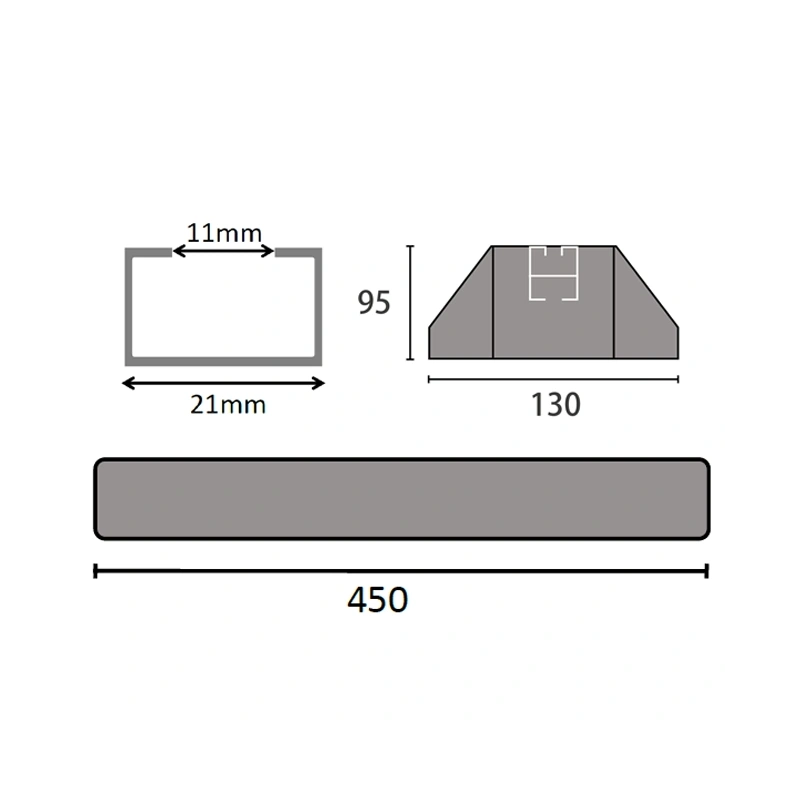 Climaconnect montagebalk van trillingsdempend rubber 450 mm