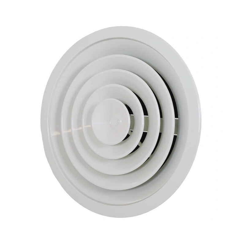 Plafondrooster rond met vast patroon Ø 200 mm - RAL9010