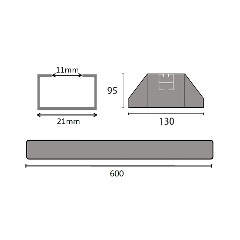Climaconnect montagebalk van trillingsdempend rubber 600 mm