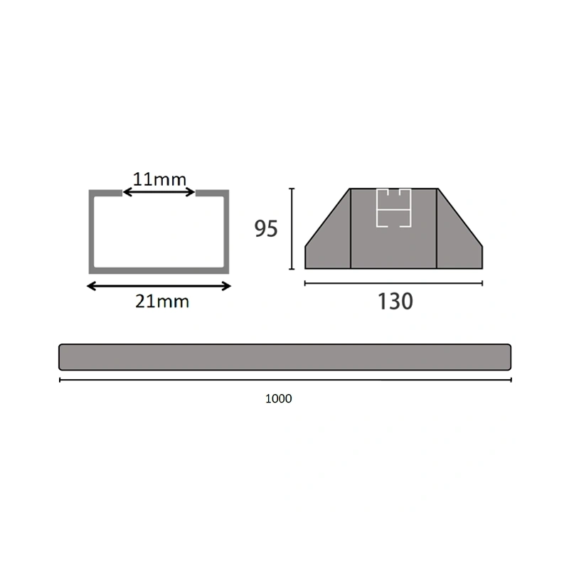 Climaconnect montagebalk van trillingsdempend rubber 1000 mm