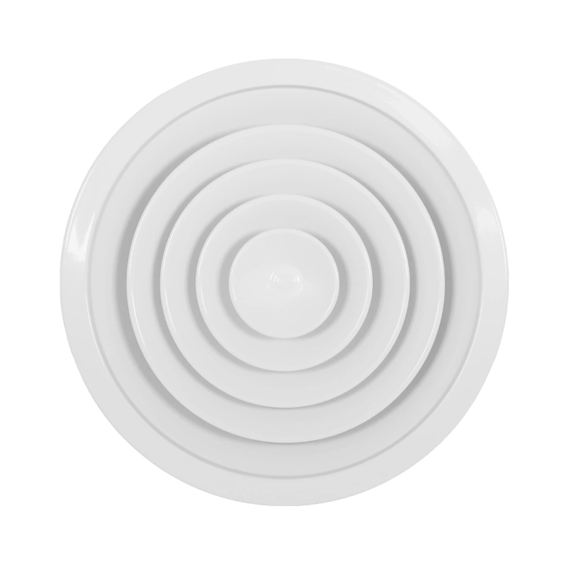 Plafondrooster rond met vast patroon Ø 250 mm - RAL9016