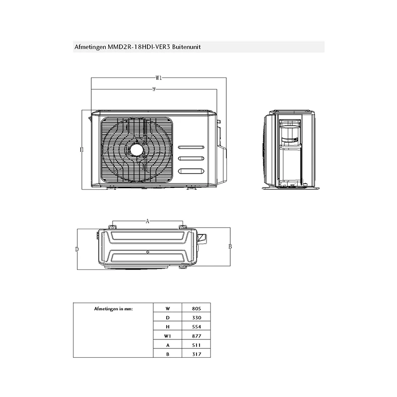 MaxiCool AURORA Multi split airco R32 1x2,5 kW + 1x3,5 kW set